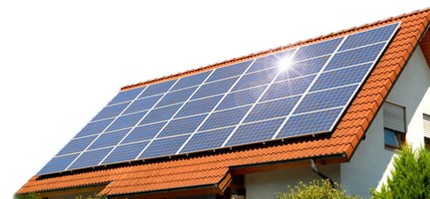 Solar panel on the roof of a house. Solar panel on the roof of a house.